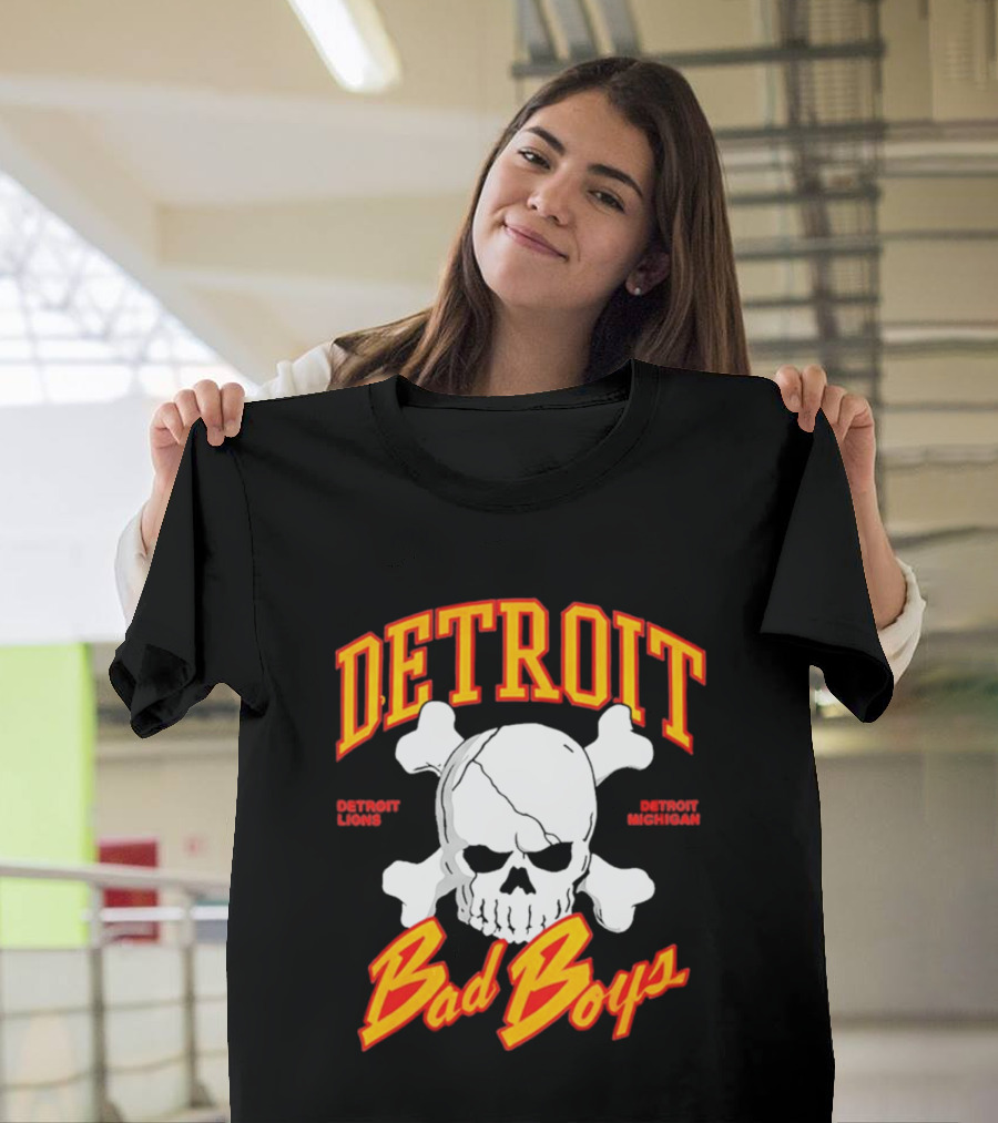 Detroit Lions Bad Boys Skull Detroit Michigan T-Shirt
