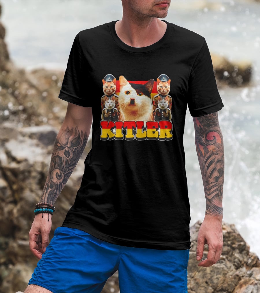 Kitler Meme Cat With German Flag And Cats In Uniforms T-Shirt