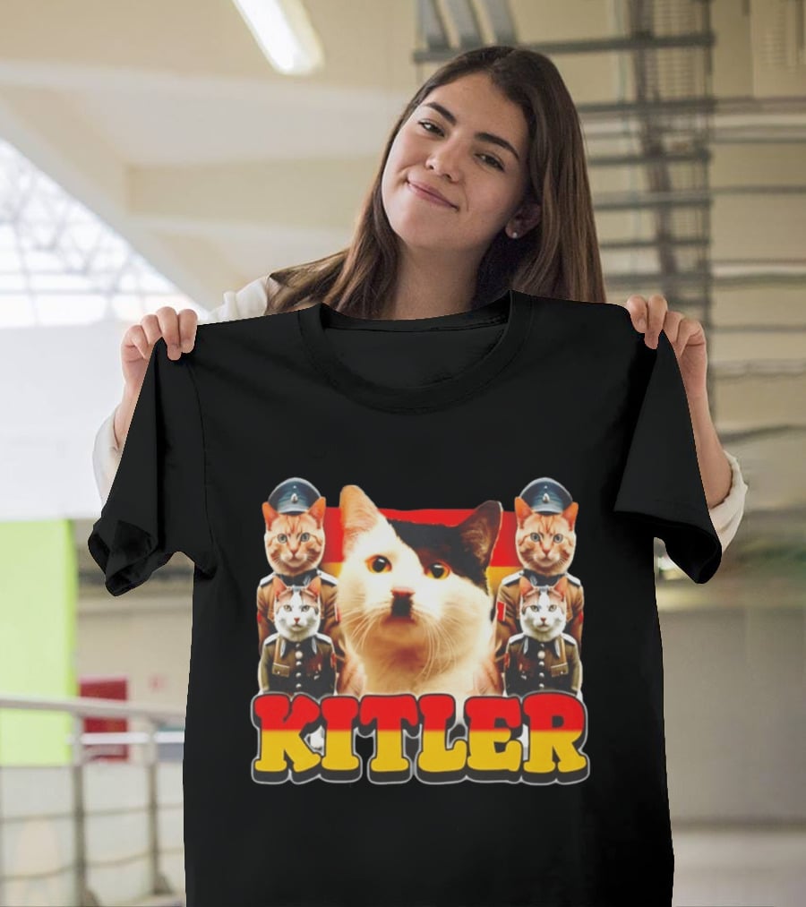 Kitler Meme Cat With German Flag And Cats In Uniforms T-Shirt