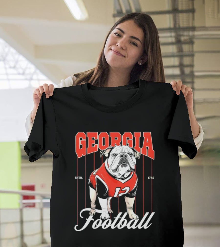 Georgia Bulldogs Football 1785 Bulldog Mascot Red Jersey T-Shirt