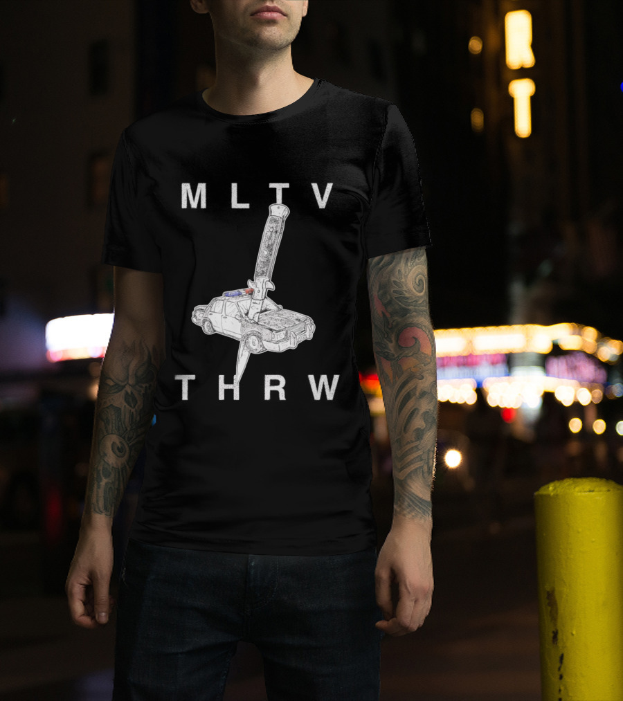 MLTV THRW Police Car Knife Punk T-Shirt