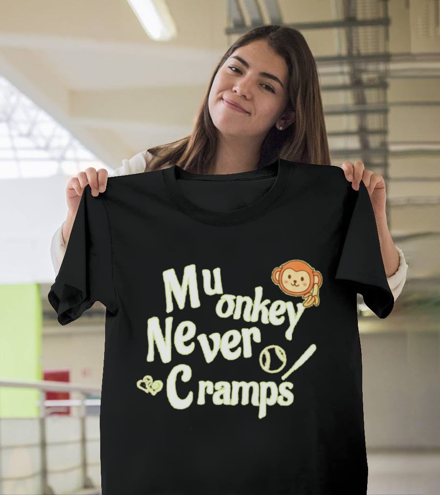 Mu Monkey Never Cramps Munenori Kawasaki Humor T-Shirt