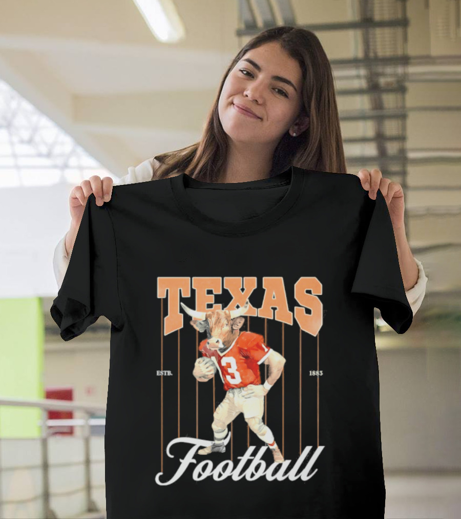 Texas Football Longhorns Estb 1883 Retro Player Jersey T-Shirt
