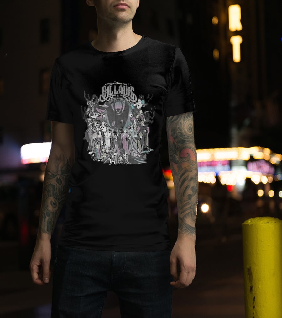 Tokyo Disney Resort Villains Evil Queen Ursula Maleficent Jafar Captain Hook Hades Dr. Facilier Scar T-Shirt