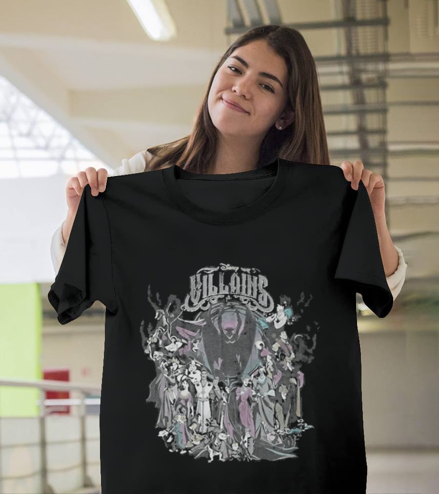 Tokyo Disney Resort Villains Evil Queen Ursula Maleficent Jafar Captain Hook Hades Dr. Facilier Scar T-Shirt