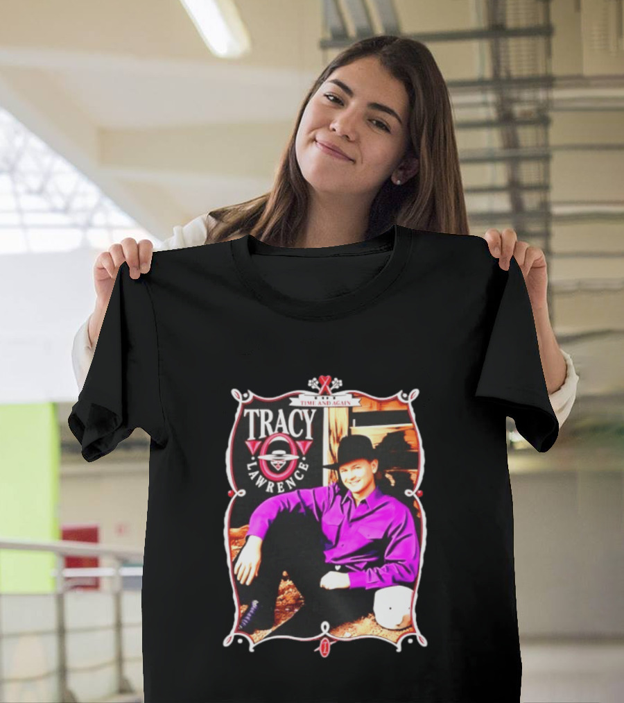 Tracy Lawrence Time And Again Country Music Purple Suit Cowboy Hat T-Shirt