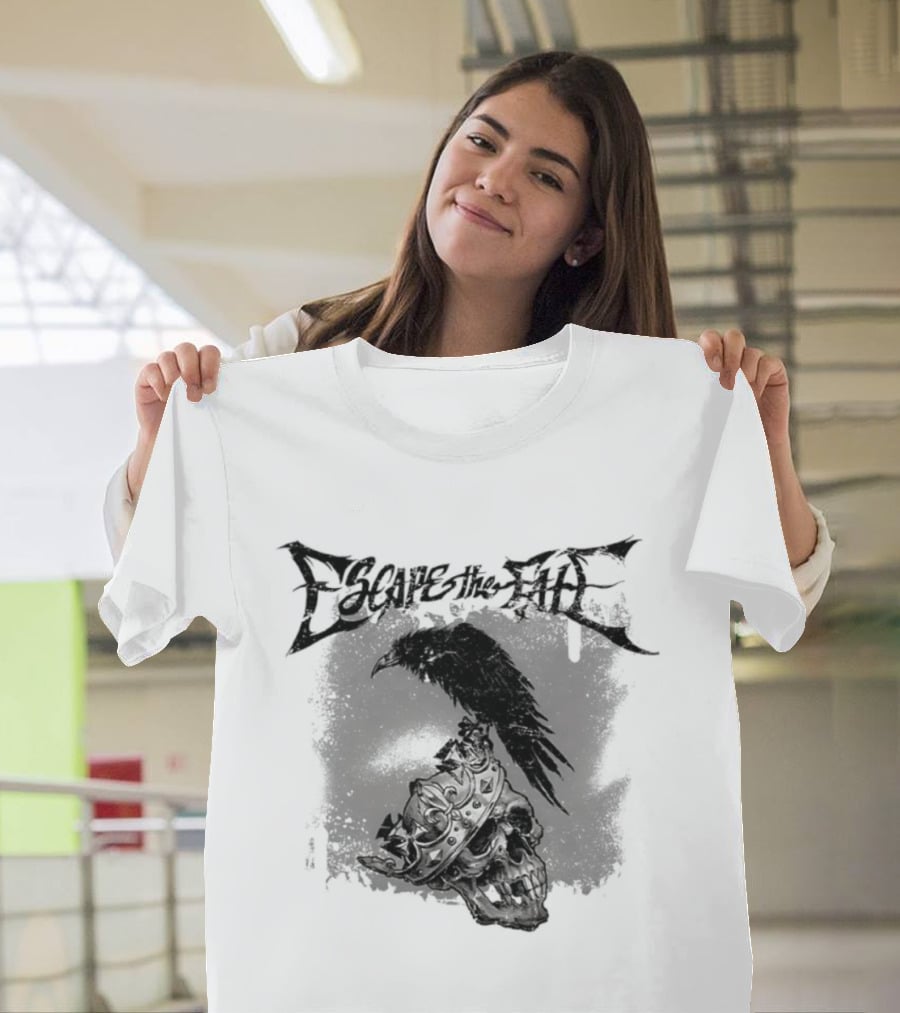 Escape The Fate Skull Crown Raven Post Hardcore T-Shirt