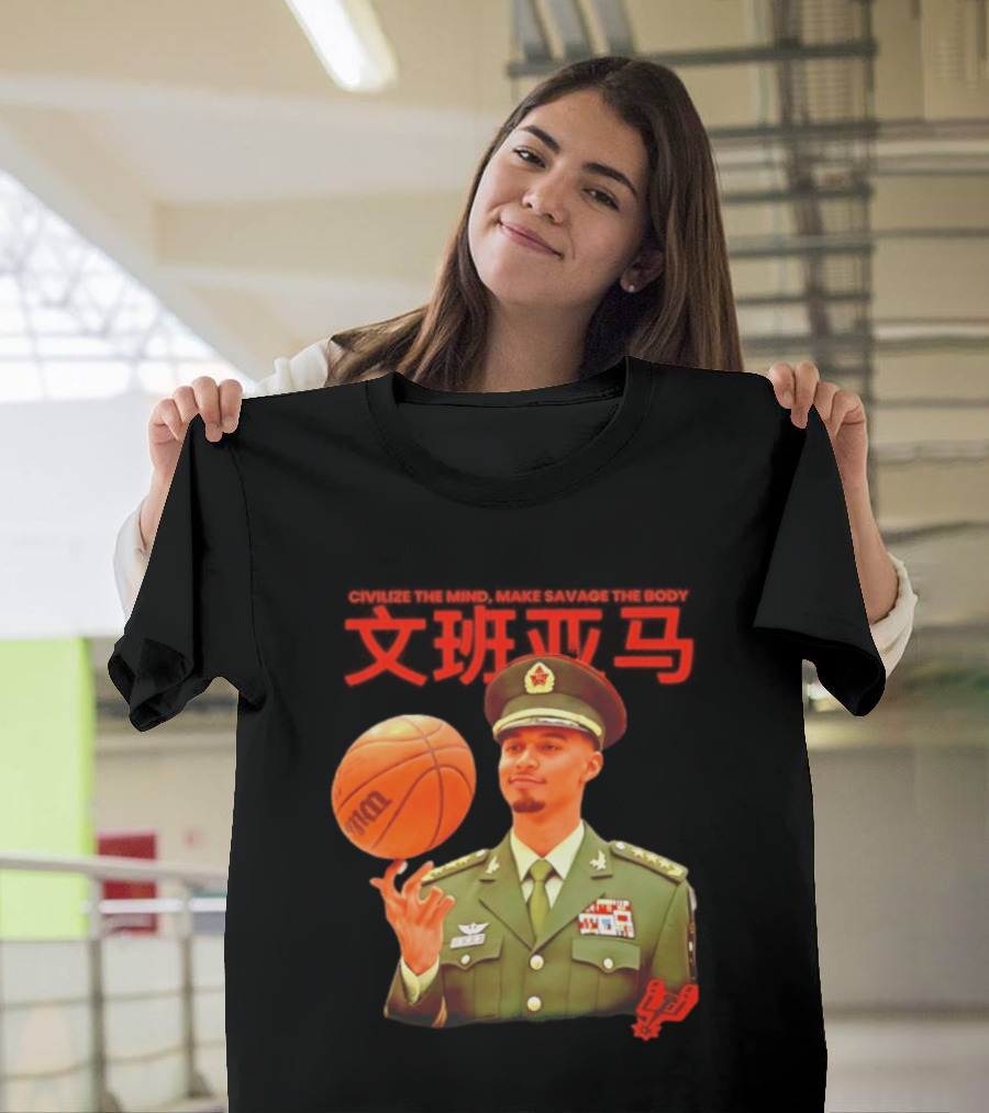 Victor Wembanyama SA Spurs Civilize The Mind Make Savage The Body Basketball Uniform T-Shirt