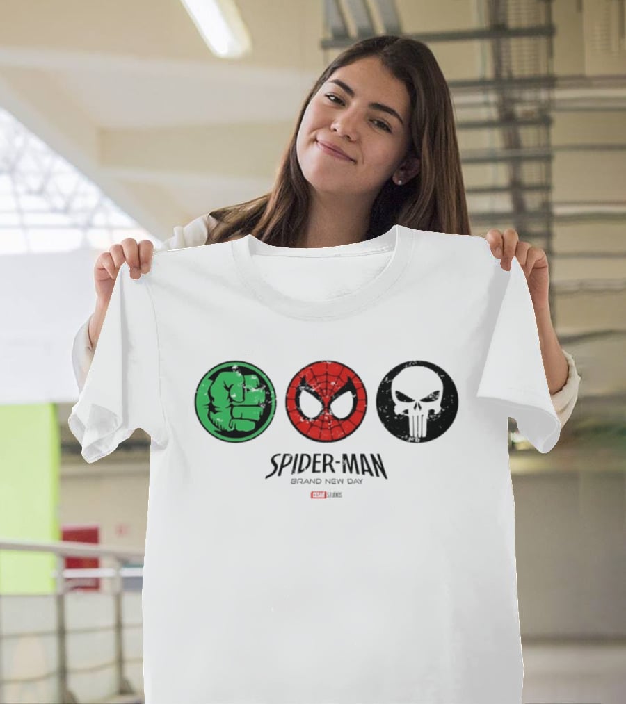 Hulk Spider Man Punisher Marvel Brand New Day T-Shirt