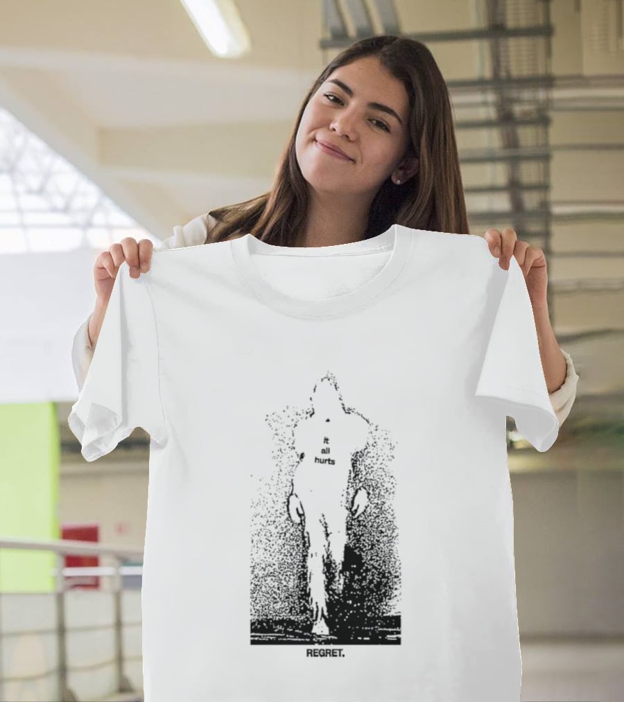 It All Hurts Regret Sadness Existential Skeleton Ghostly Figure T-Shirt