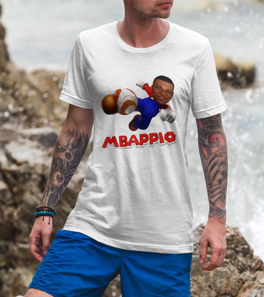 Kylian Mbappe Mbappio X Mario Meme Football T-Shirt