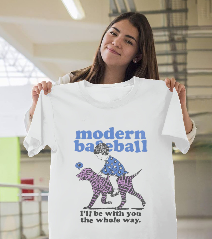 Modern Baseball I'll Be With You The Whole Way Child Riding Zebra Pattern Dog T-Shirt