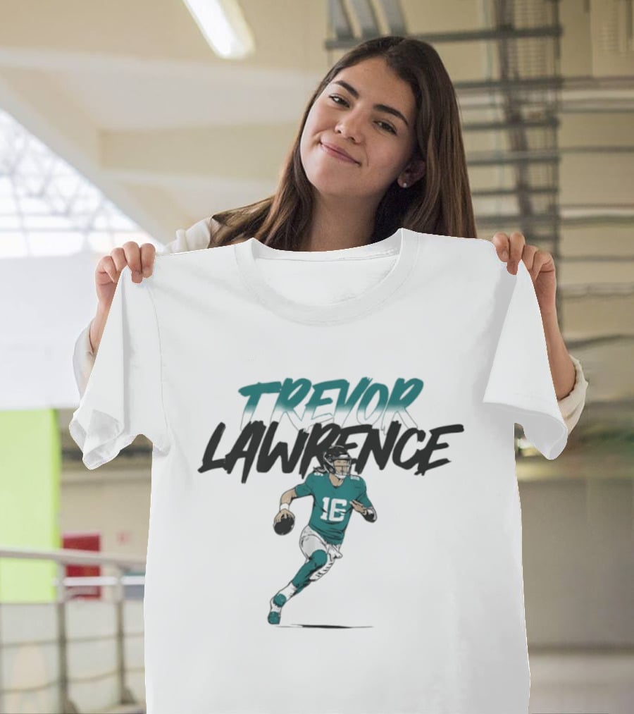 Trevor Lawrence 16 Jacksonville Jaguars Quarterback Action Pose T-Shirt