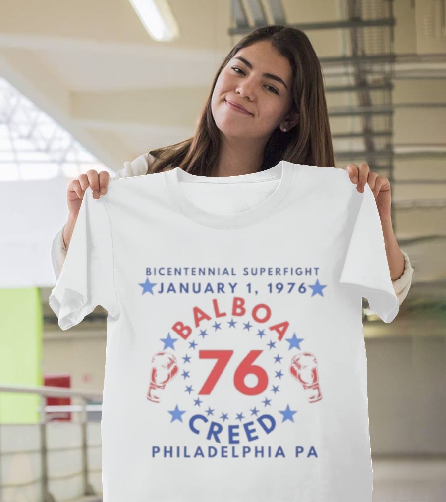 Rocky Balboa Vs Apollo Creed Bicentennial Superfight January 1 1976 Philadelphia PA T-Shirt