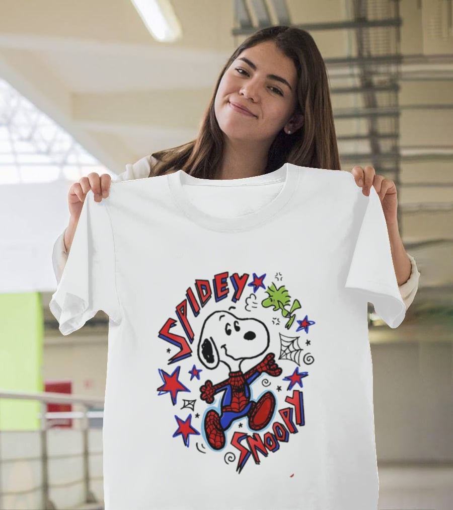 Spidey Snoopy Woodstock 2026 Crossover With Stars And Webs T-Shirt