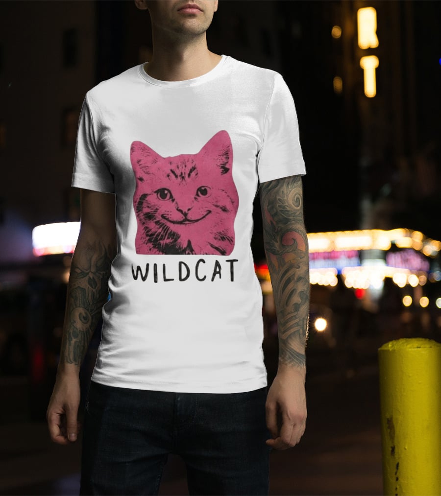 Wildcat Pink Cat Feline Animal T-Shirt