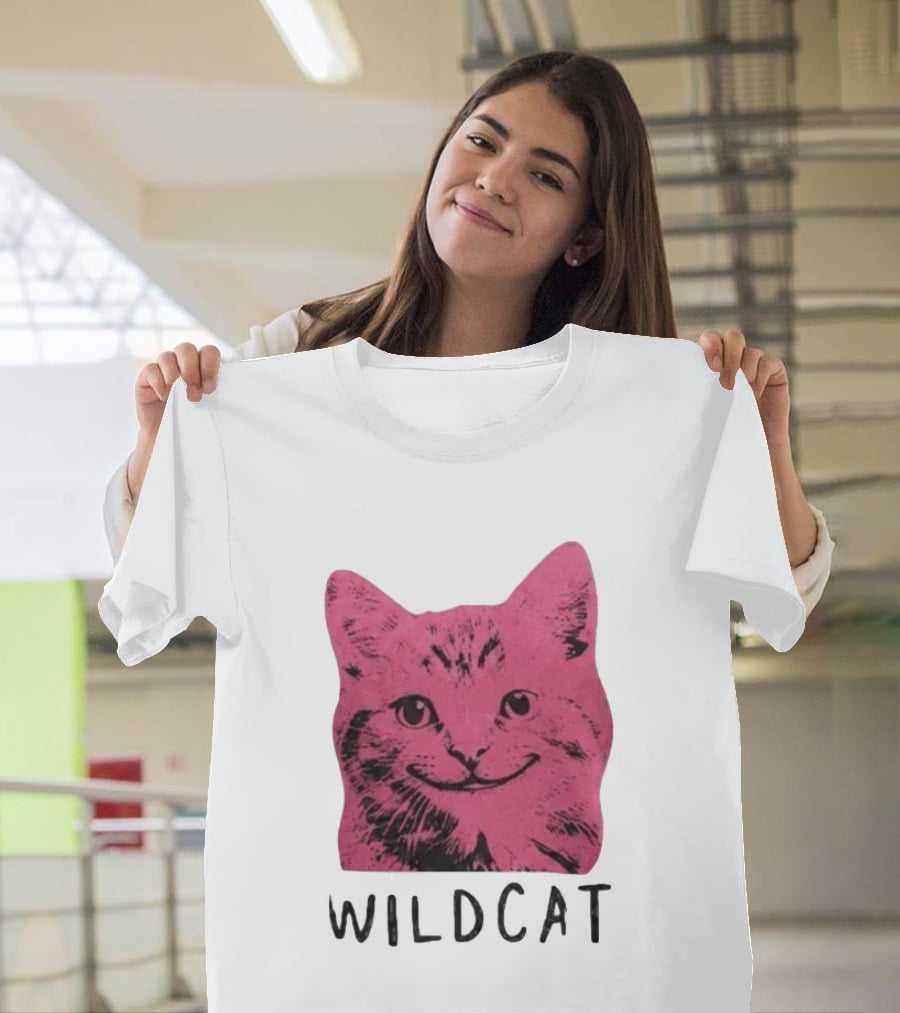 Wildcat Pink Cat Feline Animal T-Shirt