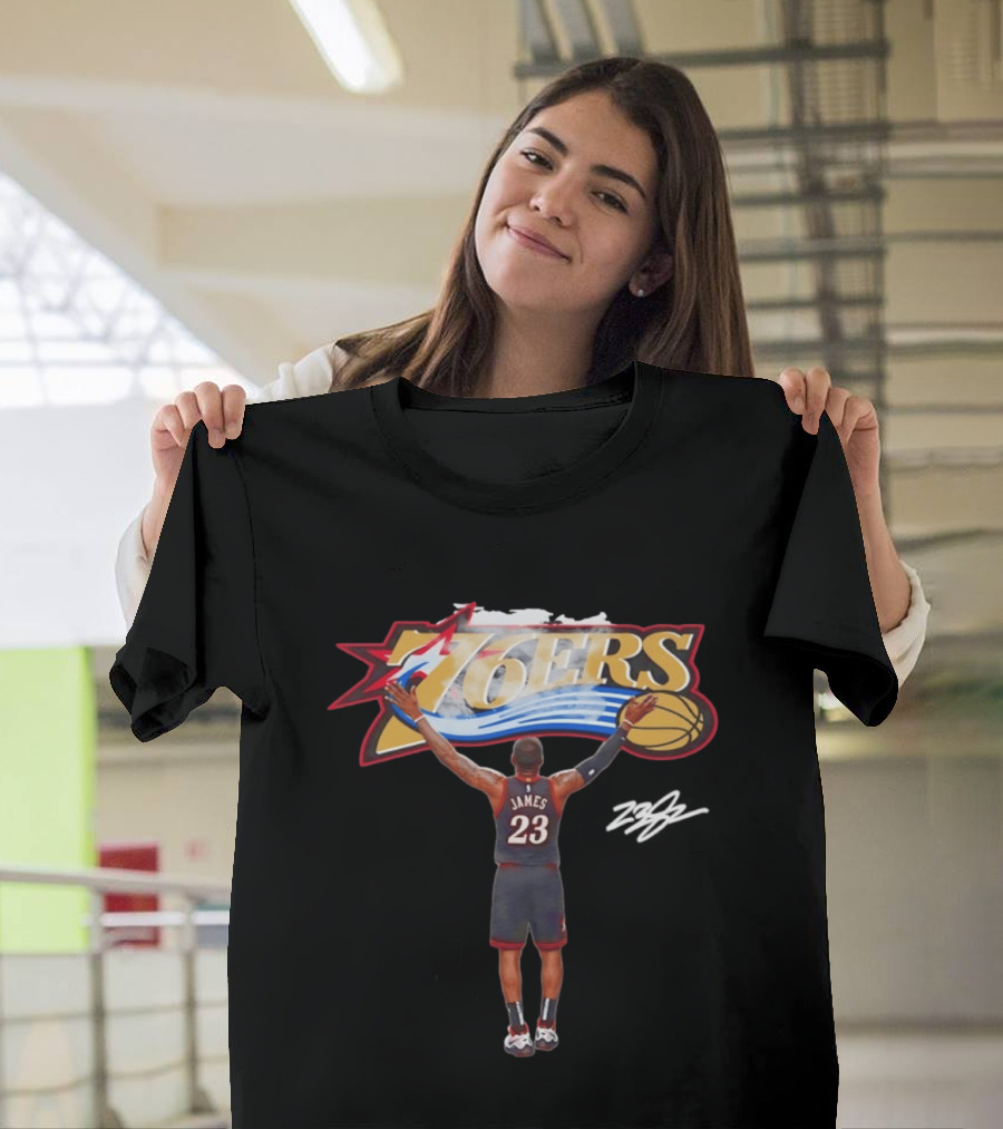 Philadelphia Sixers 76ers LeBron James Crossover Chalk Toss T-Shirt