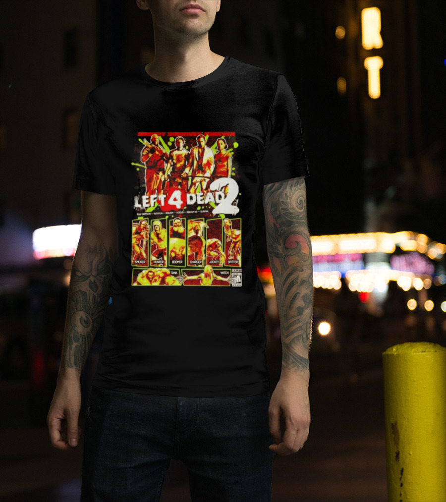 Left 4 Dead 2 Nobody Survives Forever Bill Zoey Francis Louis Hunter Boomer Charger Spitter Tank Witch T-Shirt