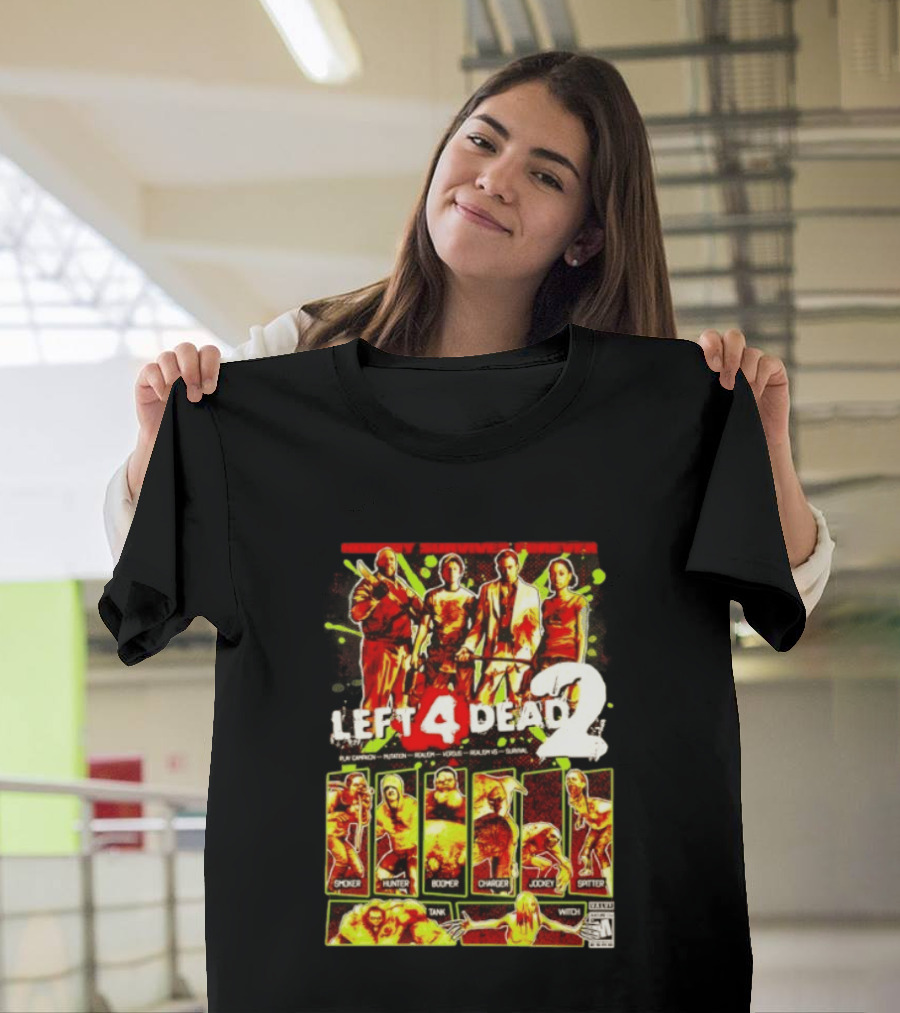 Left 4 Dead 2 Nobody Survives Forever Bill Zoey Francis Louis Hunter Boomer Charger Spitter Tank Witch T-Shirt