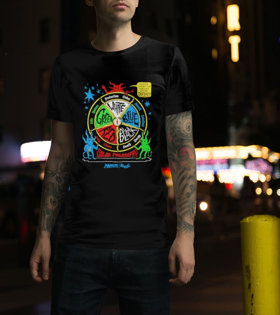 Magic The Gathering Color Wheel Philosophy Choose Wisely Defeat T-Shirt