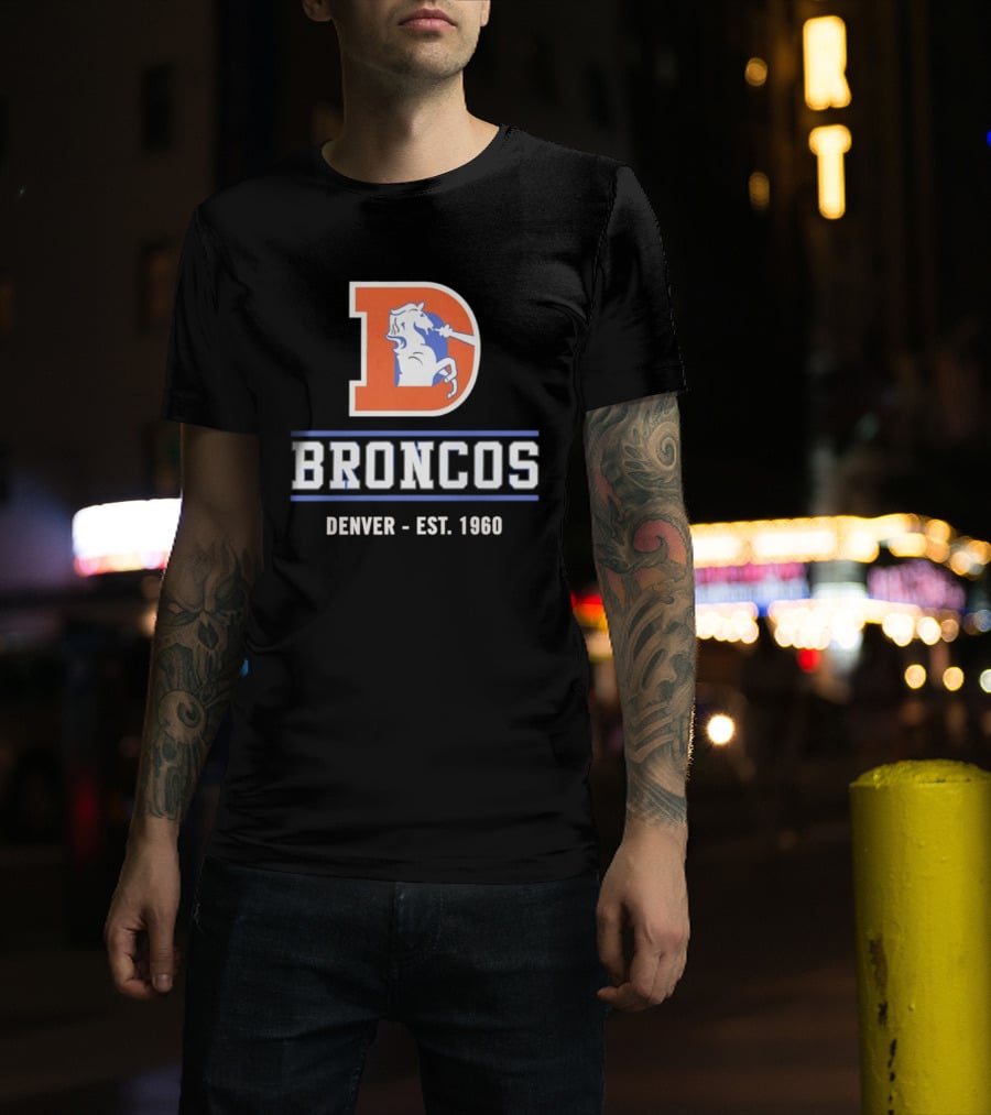 Denver Broncos D Logo Vintage Est 1960 Retro Team Spirit T-Shirt