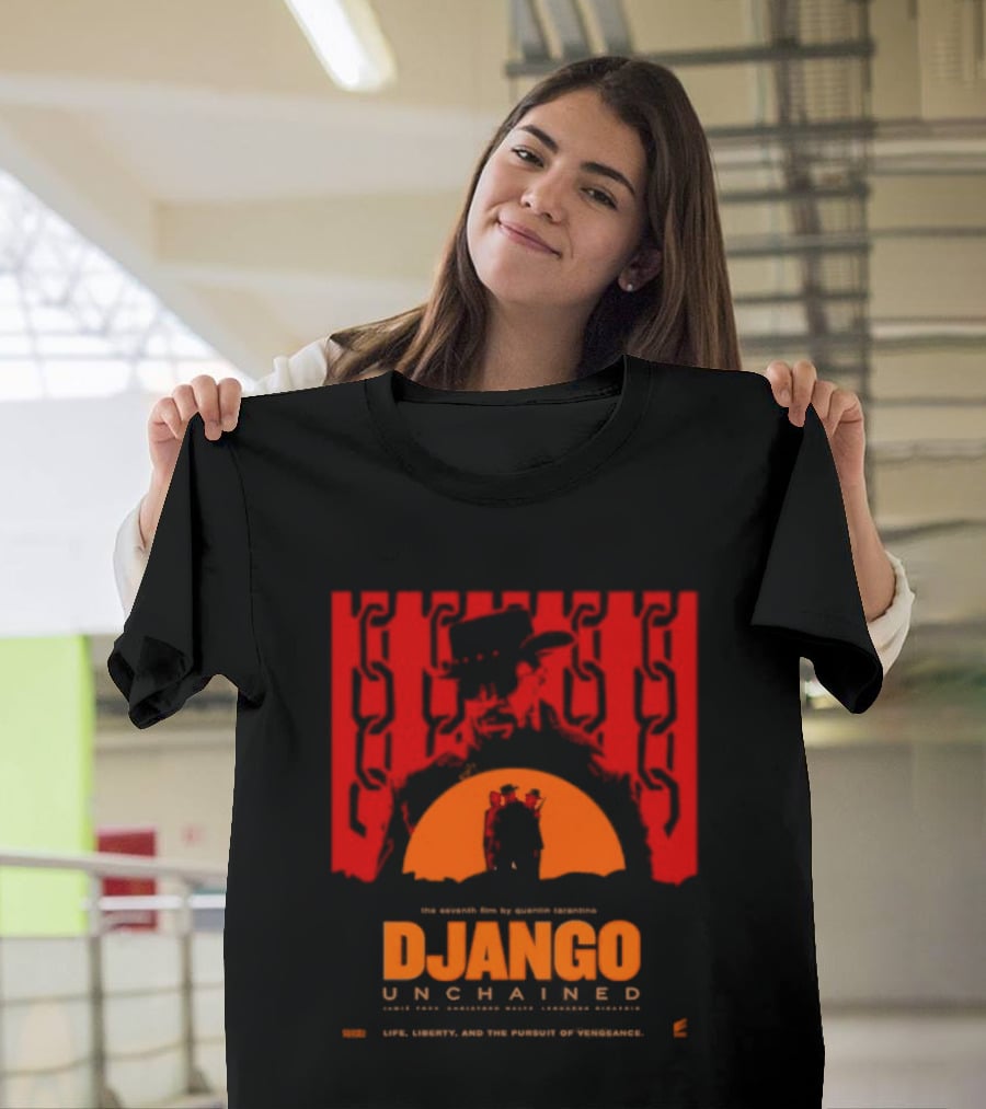 Django Unchained Life Liberty And The Pursuit Of Vengeance Red And Orange T-Shirt