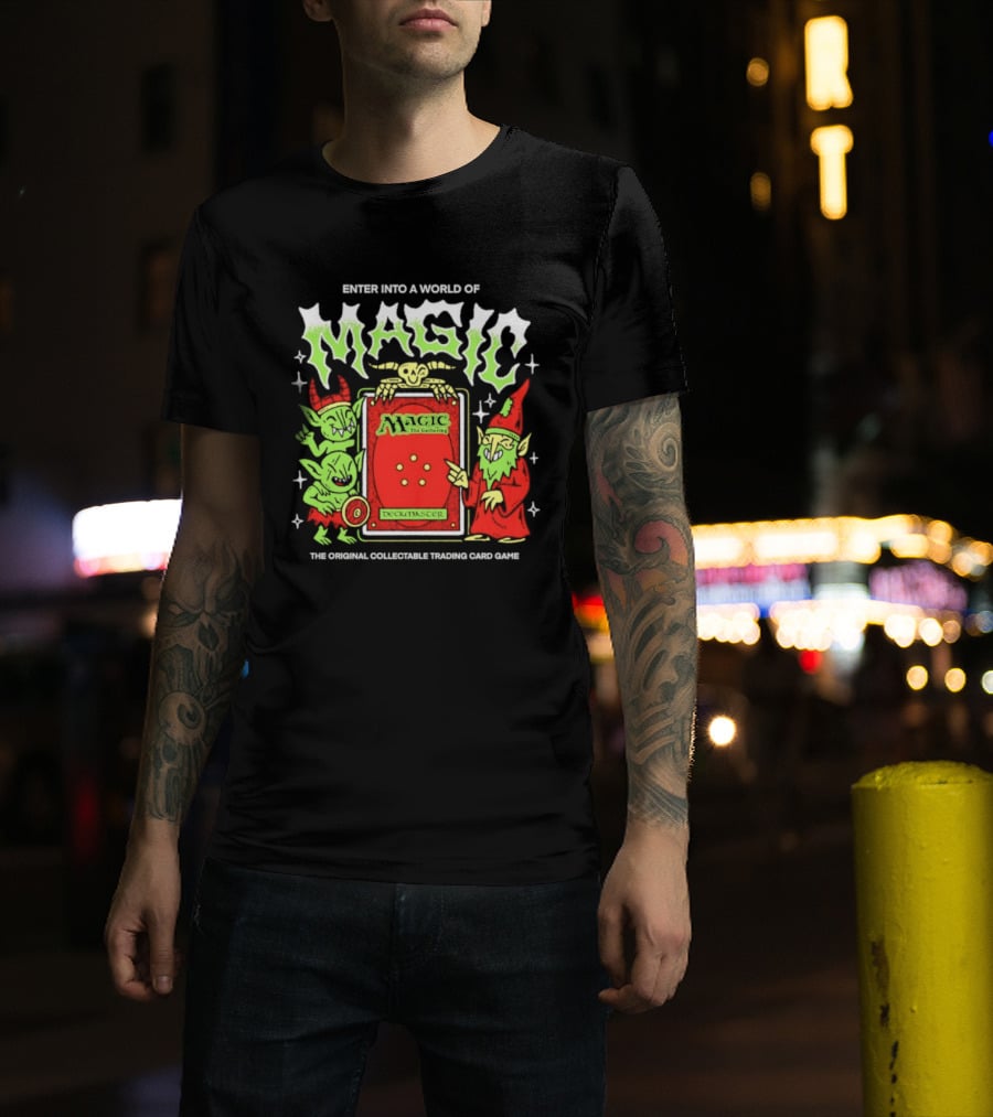 Enter Into A World Of Magic The Gathering Deckmaster Original Collectible Trading Card Game T-Shirt