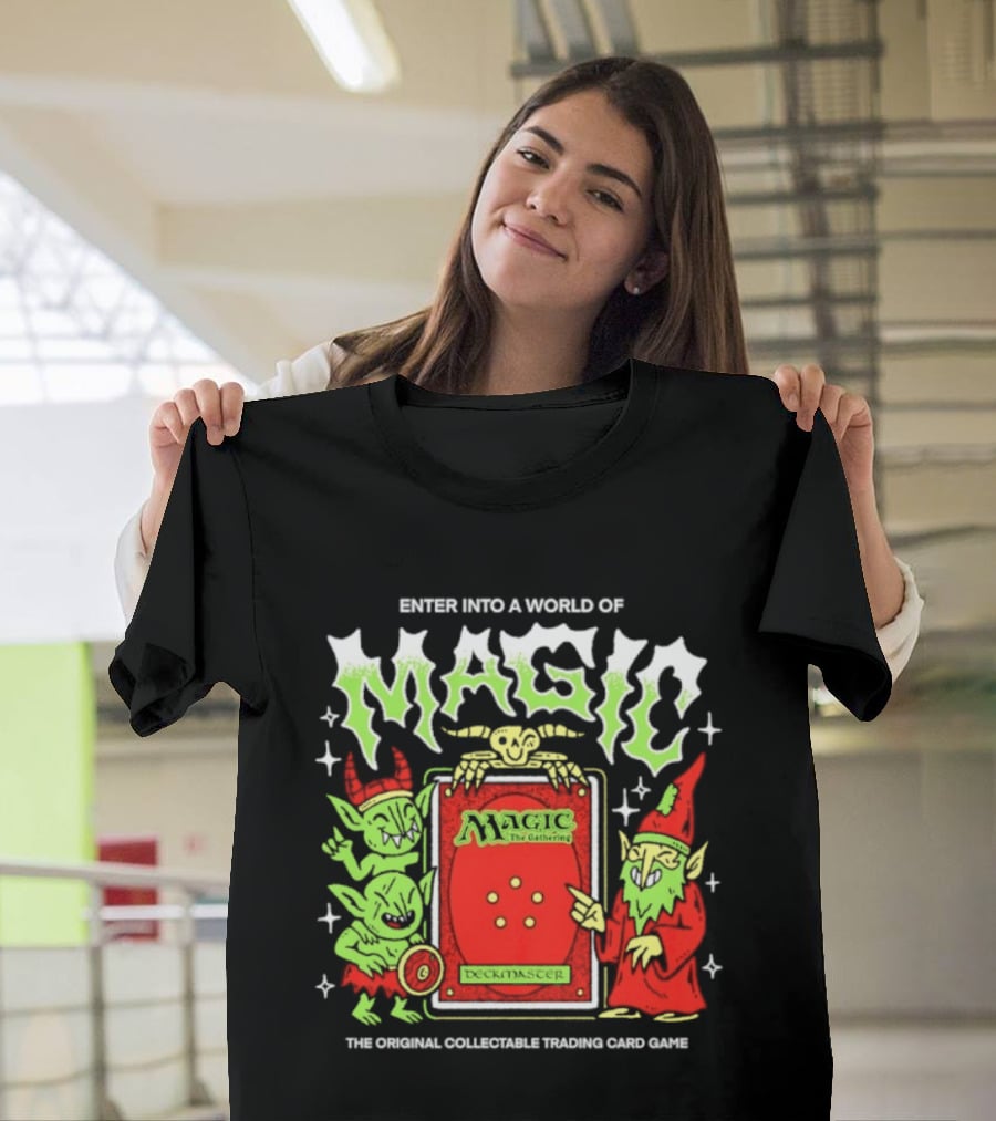 Enter Into A World Of Magic The Gathering Deckmaster Original Collectible Trading Card Game T-Shirt
