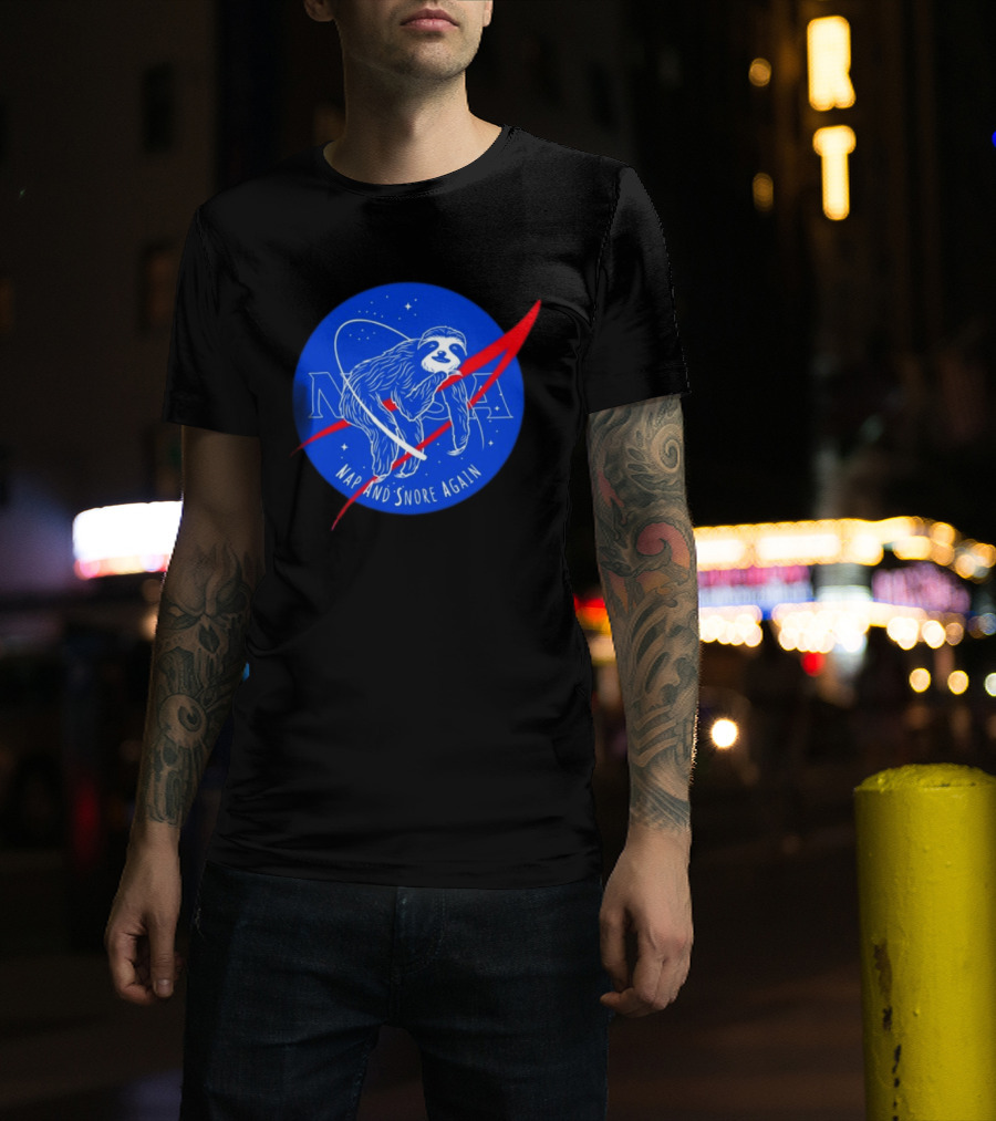 NASA Sloth Nap And Snore Again Space T-Shirt