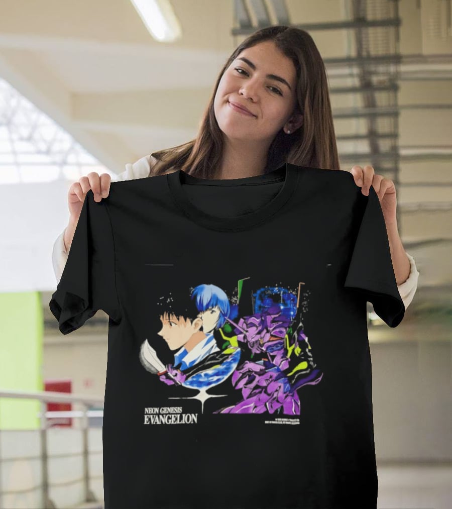 Neon Genesis Evangelion Shinji Ikari Rei Ayanami Eva Unit 01 Anime Iconic Characters T-Shirt
