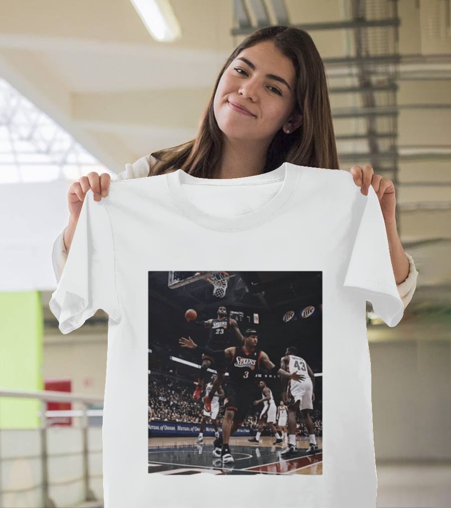 Philadelphia 76ers A.I. LeBron James Iconic Basketball Moment T-Shirt