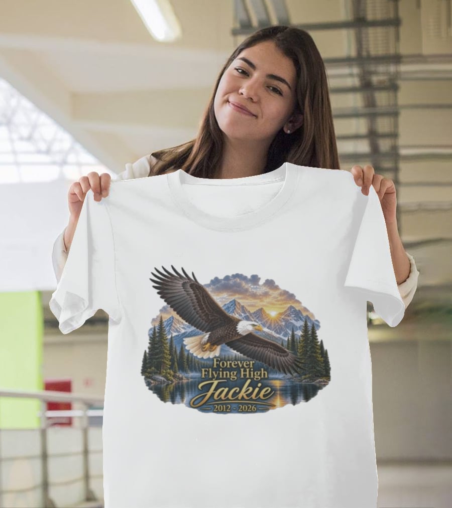 Forever Flying High Jackie Bald Eagle 2012 2026 Majestic Mountain Landscape T-Shirt