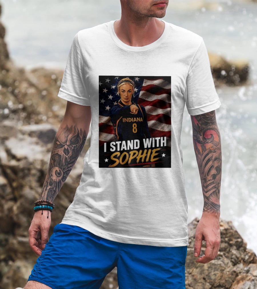 I Stand With Sophie Cunningham Indiana 8 American Flag T-Shirt