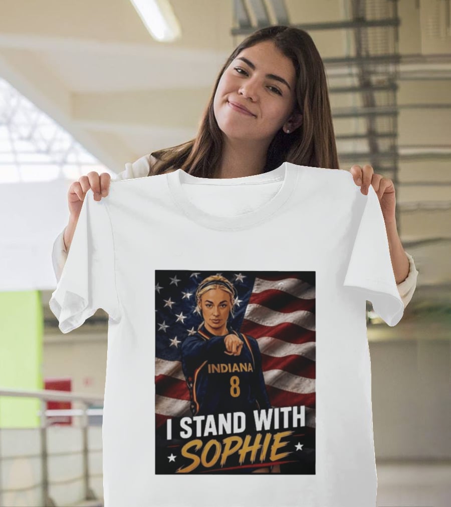 I Stand With Sophie Cunningham Indiana 8 American Flag T-Shirt