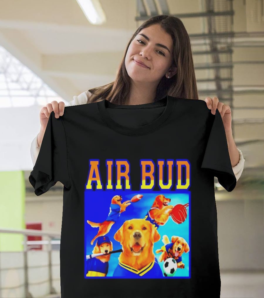 Air Bud Golden Retriever Basketball Football Soccer Sports Collage T-Shirt
