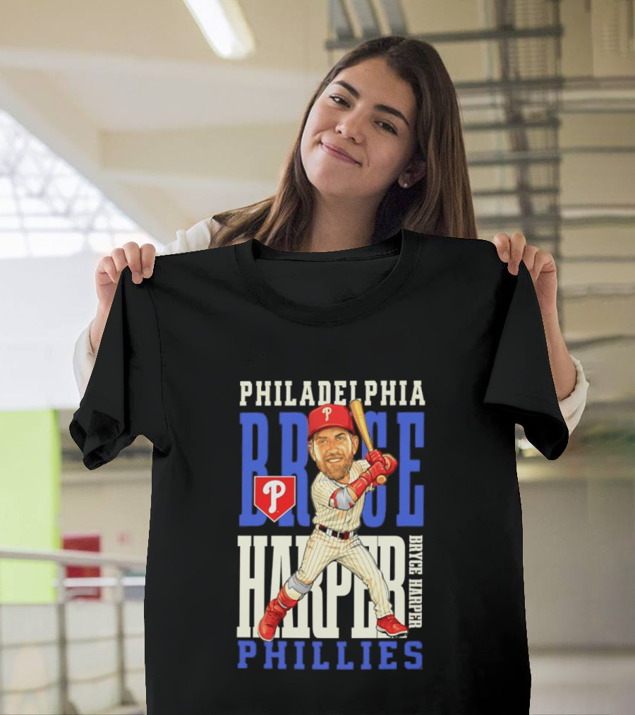 Philadelphia Phillies Bryce Harper Baseball Caricature Clash T-Shirt