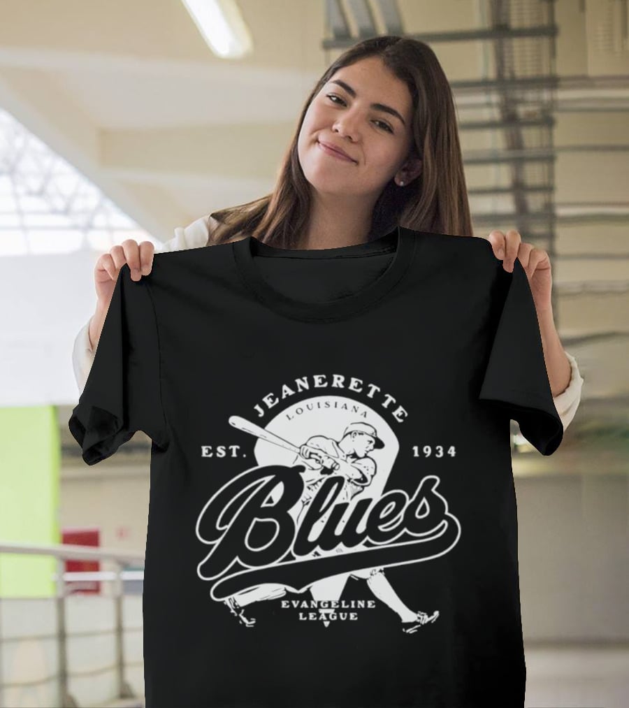 Jeanerette Louisiana Blues Est 1934 Evangeline League Baseball Team T-Shirt