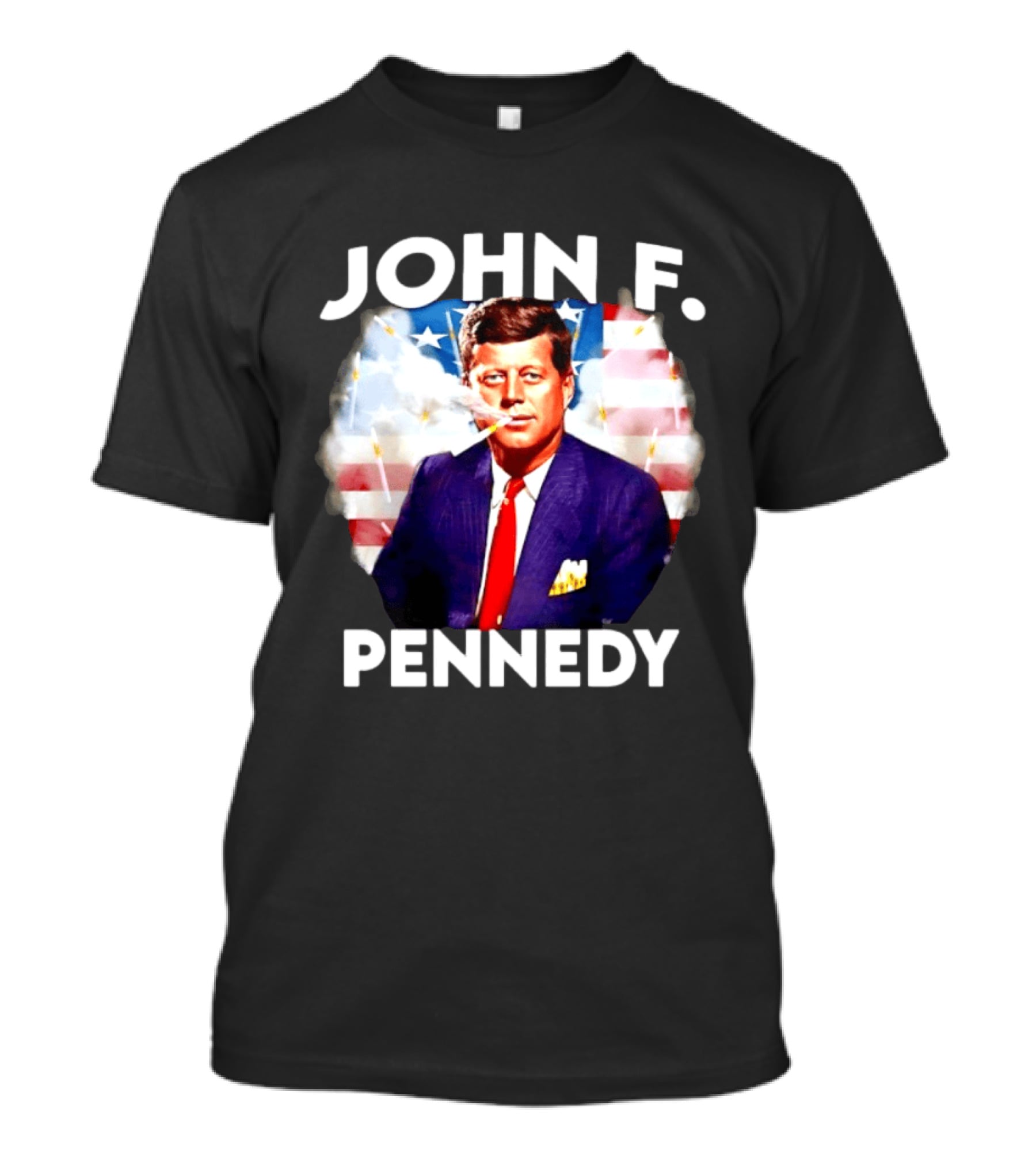 John F Pennedy JFK President Smoking Vape Flag T-Shirt