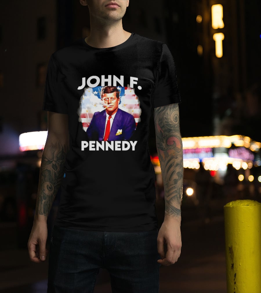 John F Pennedy JFK President Smoking Vape Flag T-Shirt
