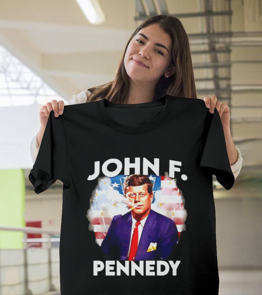 John F Pennedy JFK President Smoking Vape Flag T-Shirt
