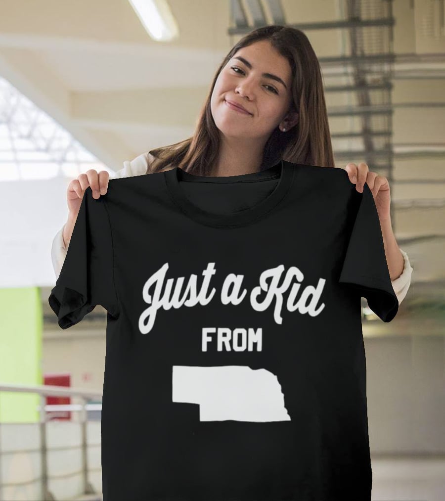Just A Kid From Nebraska Map T-Shirt