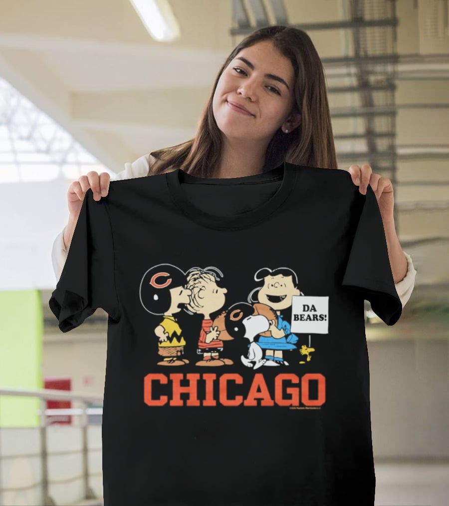 Chicago Bears Peanuts Characters Collaboration Da Bears T-Shirt
