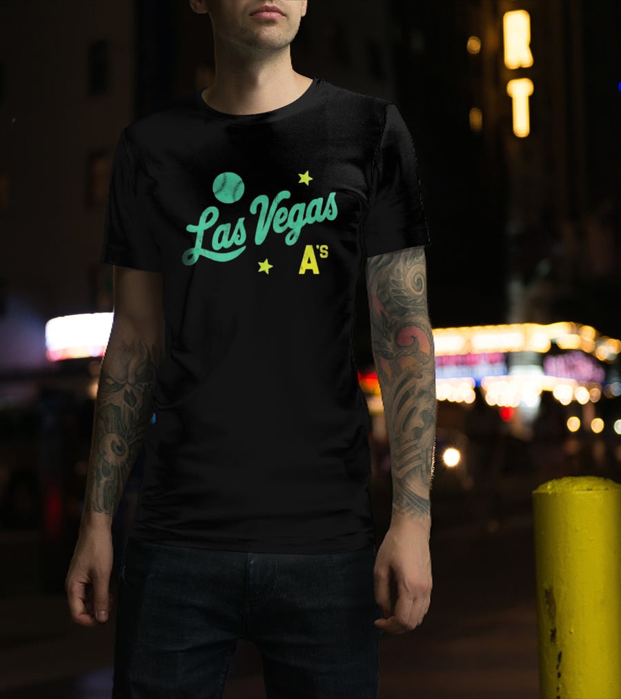 Las Vegas A's Baseball Script Stars T-Shirt