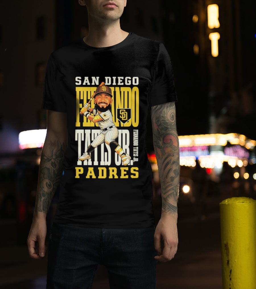 San Diego Padres Fernando Tatis Jr. Baseball Caricature SD Padres T-Shirt