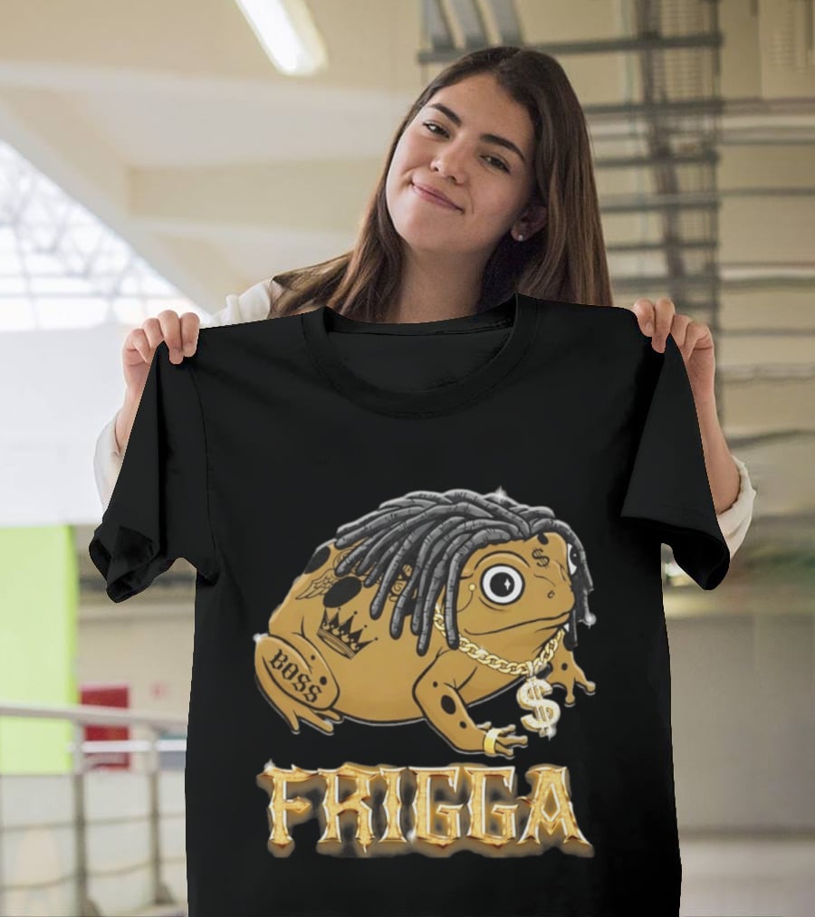 Frigga Boss Frog Crown Tattoos Dollar Chain T-Shirt