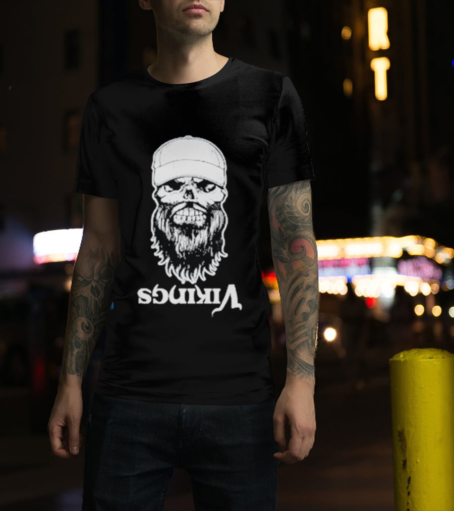 Luke Combs Vikings Tour Skull Beard Hat T-Shirt