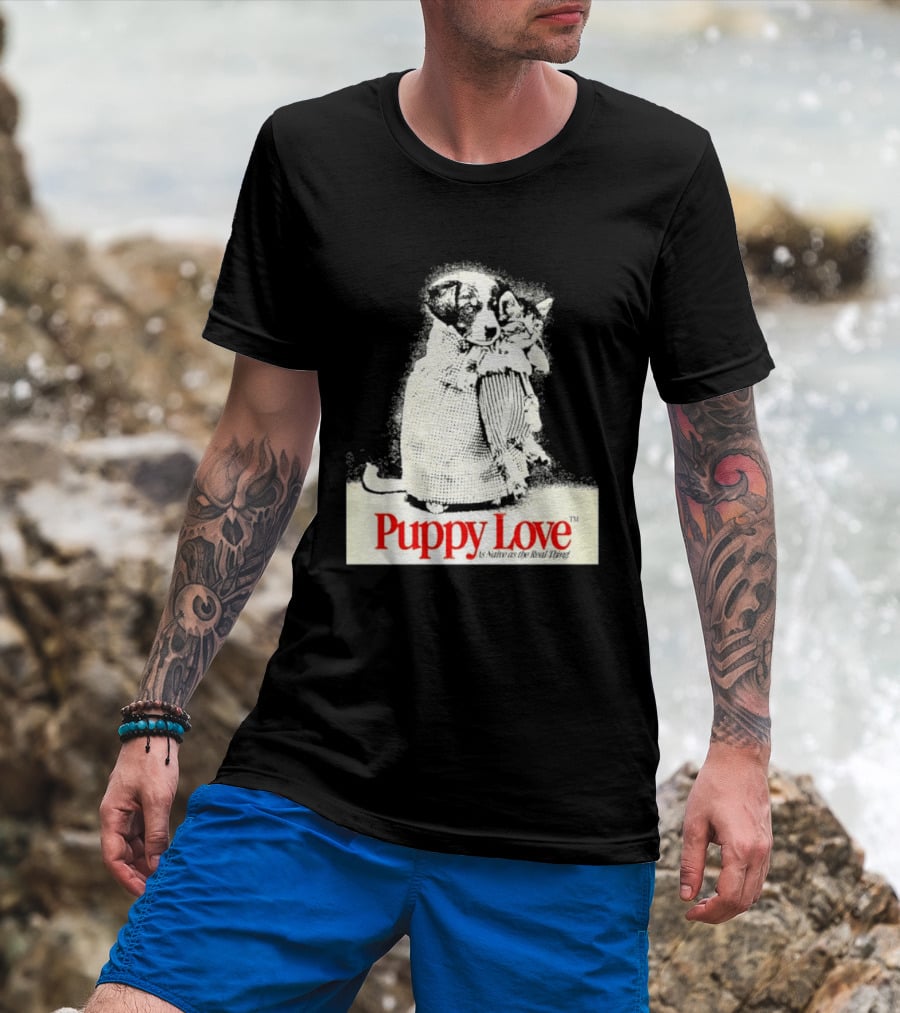Puppy Love Naive Romance In Print T-Shirt