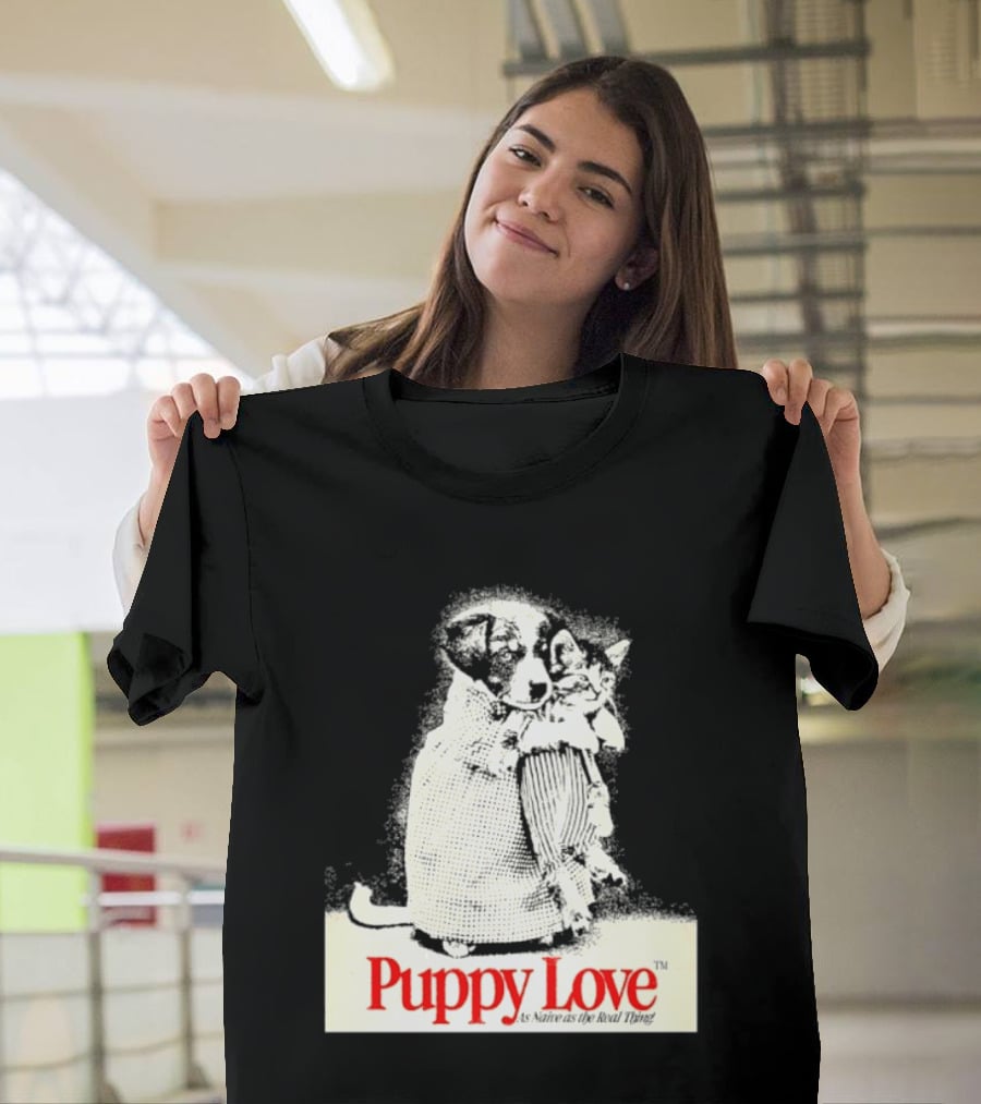 Puppy Love Naive Romance In Print T-Shirt