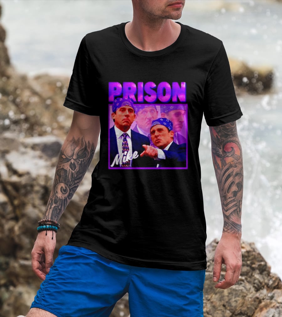 Prison Mike The Office Steve Carell Michael Scott Bandana Suit T-Shirt